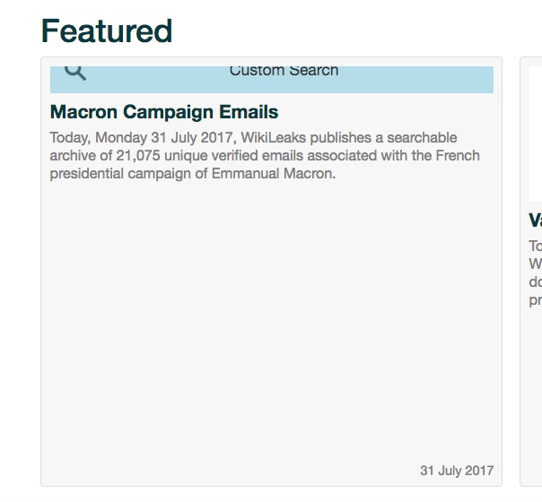 WikiLeaks обнародовал свежую порцию документов ЦРУ и переписку, касающуюся кампании Эманюэля Макрона