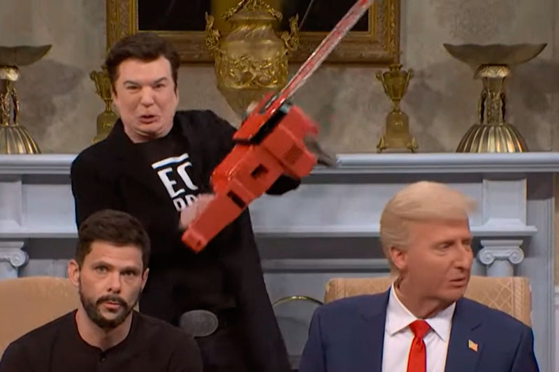 Маск с бензопилой в Овальном кабинете, Джей Ди Вэнс, цитирующий Вилли Вонку, и шутки про костюм | Saturday Night Live выпустили скетч по мотивам скандальных переговоров Маск с бензопилой в Овальном кабинете, Джей Ди Вэнс, цитирующий Вилли Вонку, и шутки про костюм | Saturday Night Live выпустили скетч по мотивам скандальных переговоров
