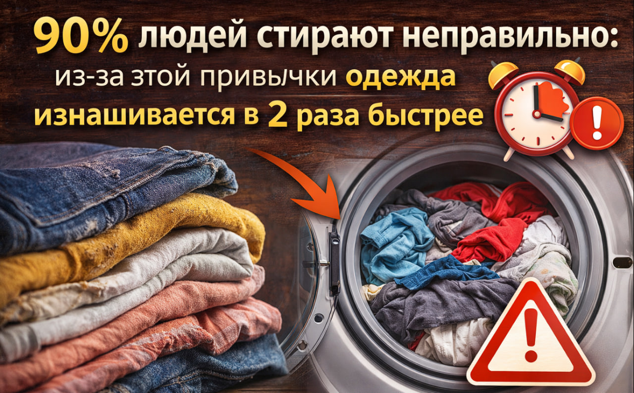 90% людей стирают неправильно: из-за этой привычки одежда изнашивается в 2 раза быстрее 90% людей стирают неправильно: из-за этой привычки одежда изнашивается в 2 раза быстрее