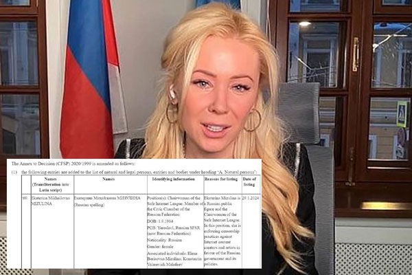 Евросоюз ввёл санкции против главы «Лиги безопасного Интернета» Екатерины Мизулиной, после доносов которой заводили дела на артистов и блогеров