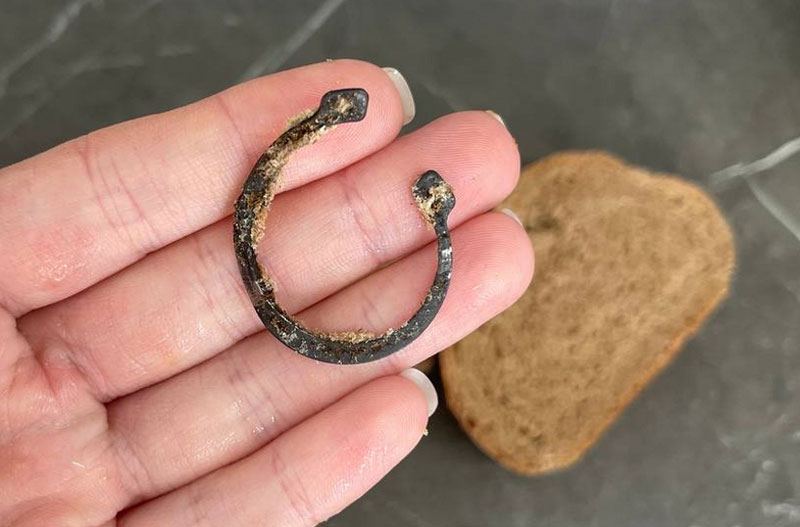 В хлебе из "Пятёрочки" в Тюмени обнаружили подкову | Жительница Тюмени нашла металлическую подкову в хлебе из "Пятёрочки" В хлебе из "Пятёрочки" в Тюмени обнаружили подкову | Жительница Тюмени нашла металлическую подкову в хлебе из "Пятёрочки"