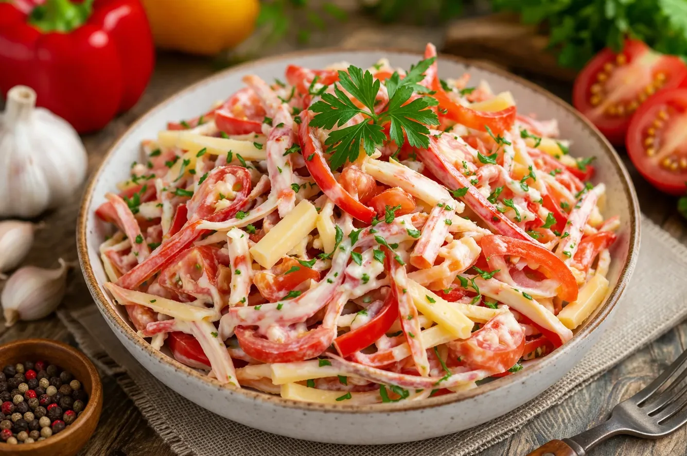 «Теона»: салат, который гости просят унести с собой - приготовила за 5 минут и его съели быстрее, чем оливье «Теона»: салат, который гости просят унести с собой - приготовила за 5 минут и его съели быстрее, чем оливье