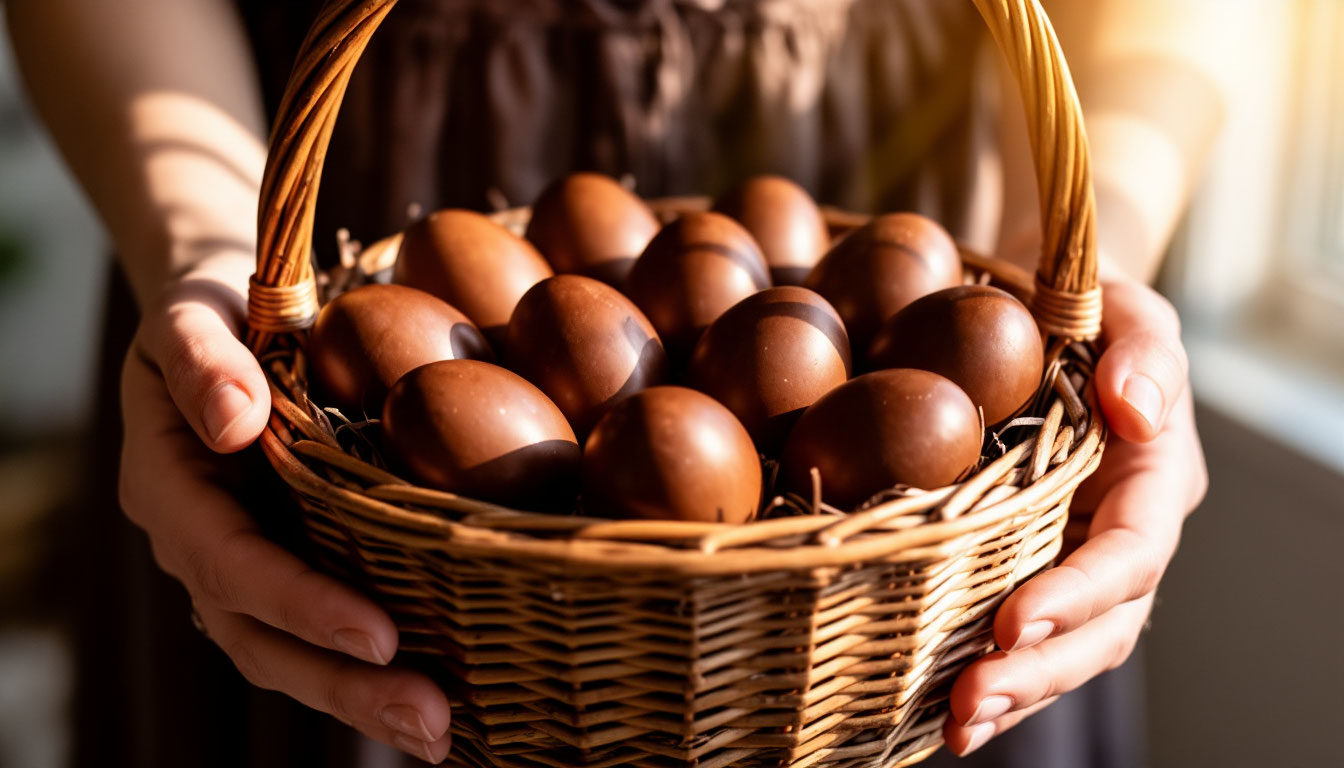 Шоколадные яйца на Пасху без химии: простой трюк с кофе — получите благородный оттенок за пару часов Шоколадные яйца на Пасху без химии: простой трюк с кофе — получите благородный оттенок за пару часов