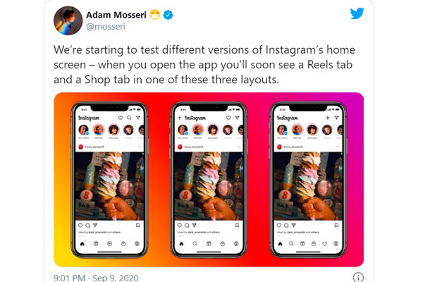 Инстаграм изменит дизайн главного экрана Инстаграм изменит дизайн главного экрана