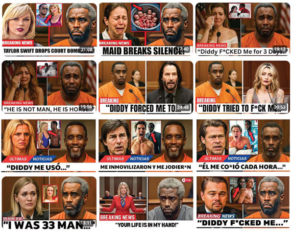 Больше 70 миллионов просмотров собрали фейковые ролики о суде над Пи Дидди, созданные искусственным интеллектом | Фейковые ролики о суде над Пи Дидди собрали 70 млн просмотров