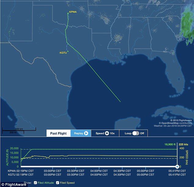 СМИ опубликовали фото траектории полета исчезнувшего в США самолета