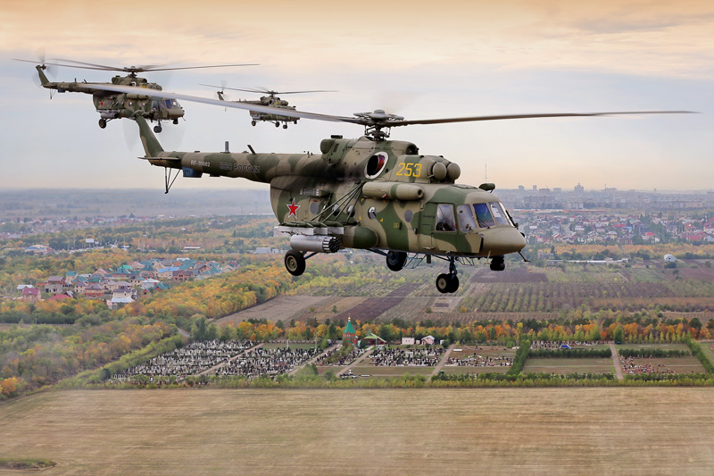 Звено вертолётов Ми-8АМТШ «Терминатор» поступило на вооружение транспортного авиаполка «Кольцово»