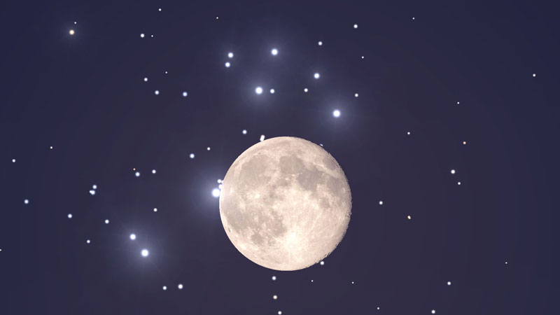 Новогодняя ночь: Луна скроет Плеяды — редкое космическое шоу 31 декабря | 31 декабря Луна закроет Плеяды — редкое звёздное явление для всей страны